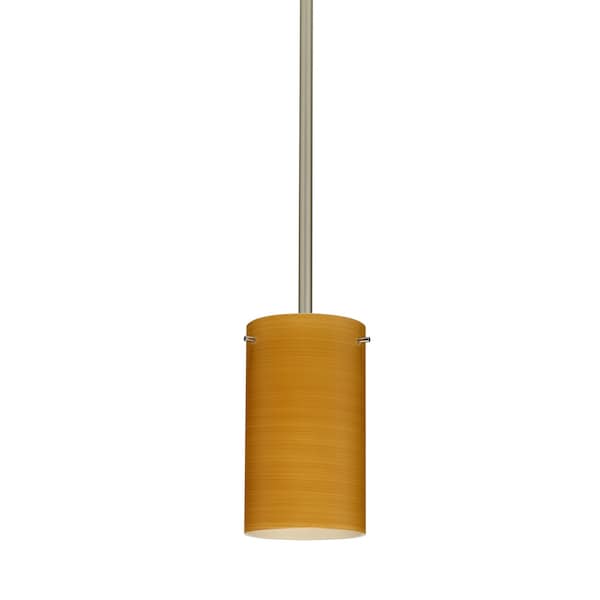 Besa Lighting Stilo 7 Stem Pendant, Oak, Satin Nickel Finish, 1x5W LED 1TT-4404OK-LED-SN - main